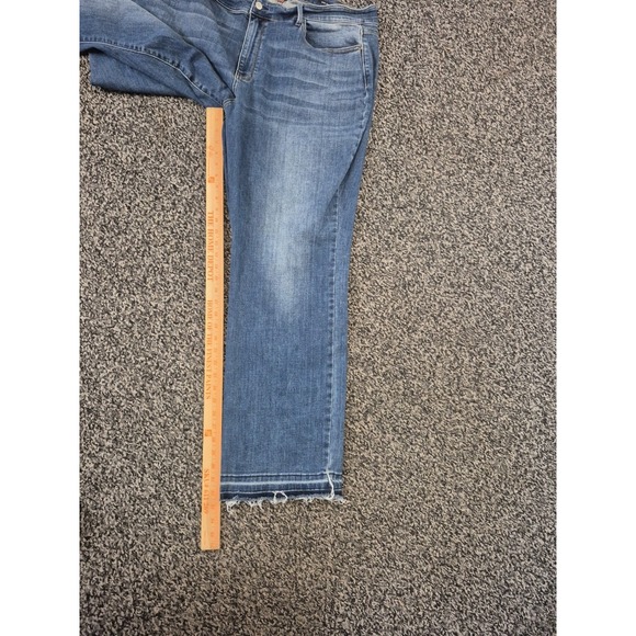 Judy Blue Jeans Womens 22W Dad Straight High Rise Stretch Raw Hem Ripped Denim - Picture 5 of 9